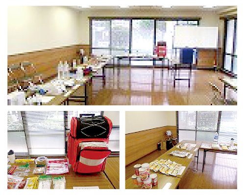 防災備蓄品の展示会を承ります